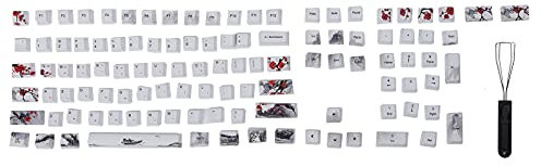ciciglow PBT Keycaps, 110er Pack Custom Keycaps für Mechanische Tastatur für 60/61/64/87/104/108 Tastatur mit Keycap Puller.(Englisch-Koreanisch)