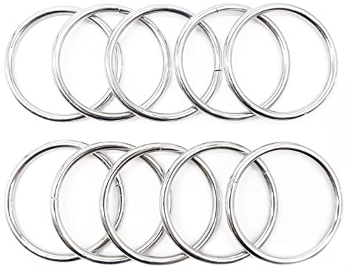 RUIBAVYA 50mm Runder O Ring Metallringe zu Herstellung von Pflanzenständerringen, Seilzwingen für Haustiere DIY Ring Stahl Zubehör(10er-Pack