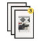 Walther Design Cornice Nero 20 x 30 cm Confezione da 3 sedie Telaio in alluminio AJ030B3
