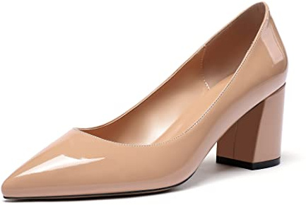Zamikoo Damen Pumps mit Absatz, Elegant Pumps mit Blockabsatz Damen Schuhe 6.5CM