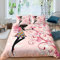 Homemissing Filles Papillon Fée Parure de Lit 220x240cm Chic Mignon Floral Parure Housse de Couette Décoratif Luxe Fleurs Roses Housse de Couette Botanique Branches 3 pièces