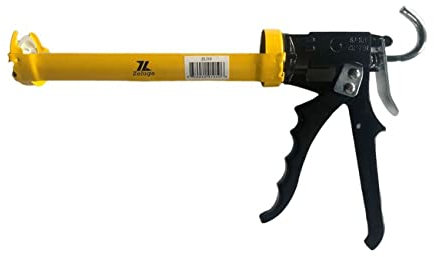 Zeluga 25-210 10 oz. Smooth Hex Rod Cradle Caulking Gun with Spout Cutter, Yellow