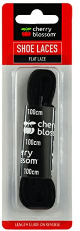 Cherry Blossom Flache Spitze Schnürsenkel, Schwarz, 100 EU