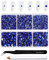Beadsland 4300 Stück Blau Strasssteine mit flacher Rückseite,Nagelsteine, runde Kristall-Strasssteine zum Basteln, gemischt in 6 Größen, mit Picking-Pinzette und Wachsstift-Set, SS6–SS20,Saphirblau