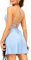 Navneet Tenniskleid Damen Golfkleid Active Dress Kleid mit Hose drunter Rückenfrei A Linie Mini Kleid Gepolstert Tennis Outfit Kostüm Sommerkleid Blau S