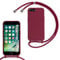 SLWYF Compatible with iPhone 6 Plus/iPhone 7/8 Plus Crossbody Lanyard Case, Liquid Silicone Protective Phone Case with Strap Adjustable Neck Cord Necklace Soft Cover for iPhone 6/7/8 Plus, Red
