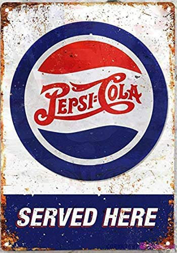 Blechschild, Retro, Pepsi Cola, Replik, Garage, Küche, Americana, Höhle, Bar, Club, Heim, Wandkunst, Metall-Blechschild, 20,3 x 30,5 cm