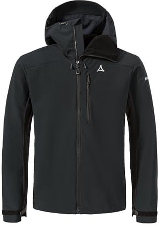 Schöffel Herren Hybrid Jk Style Salza MNS, MTB Jacke mit helmtauglicher Kapuze, wasser- und windabweisende Fahrradjacke, leichte Jacke mit 4-Wege Stretch, black, 58