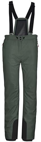 killtec Damen Ksw 50 Wmn Pnts Skihose Funktionshose Mit Abnehmbaren Trägern, Kantenschutz Und Schneefang, Grün/Grau, 38 EU