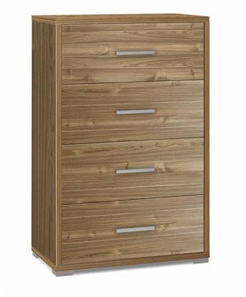 MONDO VIRO Schrank mit 4 Schubladen aus Holz Clara modern 71 x 41 cm 110 h (Nussbaum Stelvio/Nuss Stelvio)