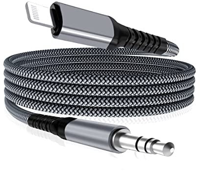 BASESAILOR Lightning to 3.5mm Aux Cord 1.8M,1/8 Inch Headphone Jack Adapter,Auxiliary Audio Cable for iPhone 11 12 13 14 Mini Pro Max,7 8 Plus SE 3 2022,XR XS,X,Car Stereo,Speaker