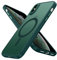 DUEDUE Cover Magnetica per iPhone X/XS 5.8[Compatibile con MagSafe], Custodia Opaca per iPhone XS/X Case con Pulsante metallico Ultra-Sottile TPU Silicone Anti-Scivolo, Verde