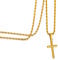 murtoo Cross Necklace for Men Gold Rope Chain Stainless Steel Necklace for Mens Silver Chain Mens Gifts for Him Boyfriend Father Gold, 20''Rope