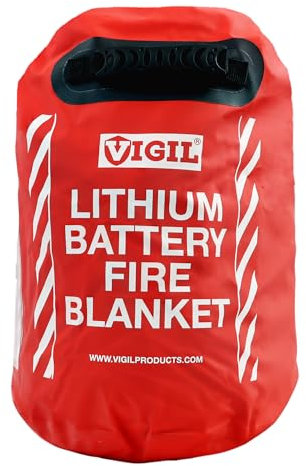 Lithium Fire Blanket - Fibreglass Blankets for Small to Medium Devices - Retardant Extinguisher for Garages, Workshops, Recycling Centers and More - 3m x 2m
