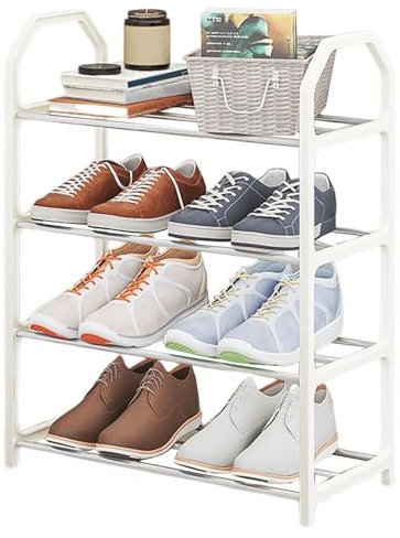 Joberio Zapatero De 4 Niveles, Zapatero De Acero Inoxidable con Forma De Escalera, Estante Ligero para Zapatos, Organizador De Zapatos, Ahorro De Espacio para El Hogar
