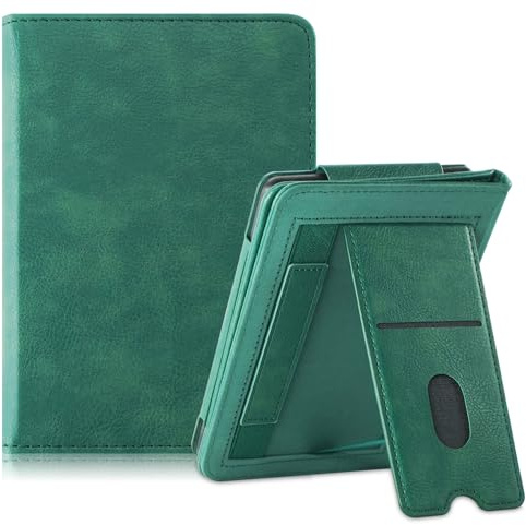 DINGGUAGUA Hülle Kompatibel Tolino Shine Color/Shine 5(2024)/Shine 4(2022) & Kobo Clara Colour/Clara BW(2024)/Clara 2E(2022) E-Reader,Schutzhülle mit Ständer mit Handschlaufe,Grün