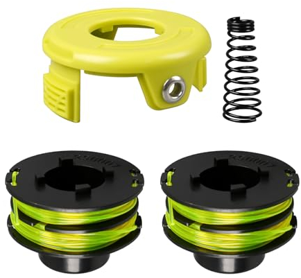 Bobine de rechange pour débroussailleuse RAC118, compatible avec Ryobi RAC118 RLT3525S RLT3025F/S, 1,2 mm 8,4 m avec housse RAC119 (2 bobines + 1 couverture)