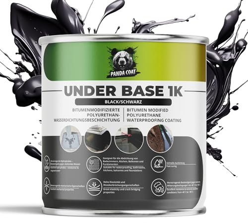 PandaCoat UnderBase 1K (1 kg) - Wasserdichtes Dichtmittel für Fundamente, Keller & Poröse Oberflächen, Langlebig & Temperaturbeständig, Bitumen Abdichtung