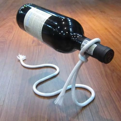 LKMM Support en corde, porte-bouteille de vin rouge, corde en fer suspendue, décoration de casier à vin