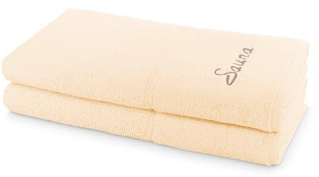 Frottana Sauna Set Pearl 2-TLG Handtücher - 2X 80x200 cm, 100% Baumwolle, Ivory