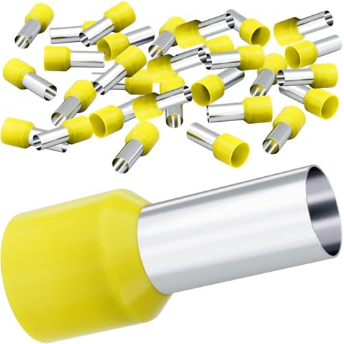 HOLMOL Aderendhülsen 25mm², 60 Stück 25mm2 Aderendhülsen, Isoliert Aderendhülsen 25mm2 x 16mm, Aderendhülsen 25mm2 Lang, Aderendhülsen Set für Drahtverbindung (25mm² x 16mm)