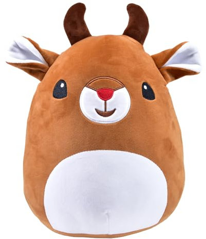 Kögler 20091 - Weihnachtliches Plüschtier, Squish Rentier in Hellbraun, ca. 35 cm