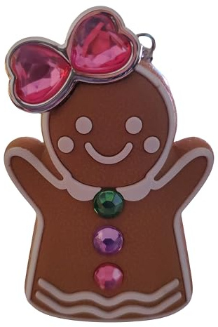 Bath and Body Works - Porta disinfettante per le mani, motivo: Miss Gingerbread con gemme e fiocco rosa