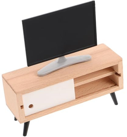 KOMBIUDA Televisor Miniatura para Casa De Muñecas Decoración Detallada Pantalla LCD Multifuncional