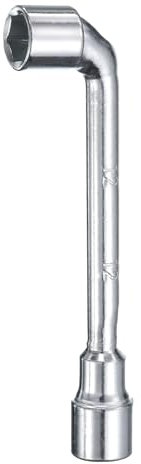 sourcing map L Shaped Angled Hex Socket Wrench 12mm 45# Steel Double Ended Metric 6 Point Tubular Socket Spanner for General Repairing, Pipeline, Bicycle Car Maintenance