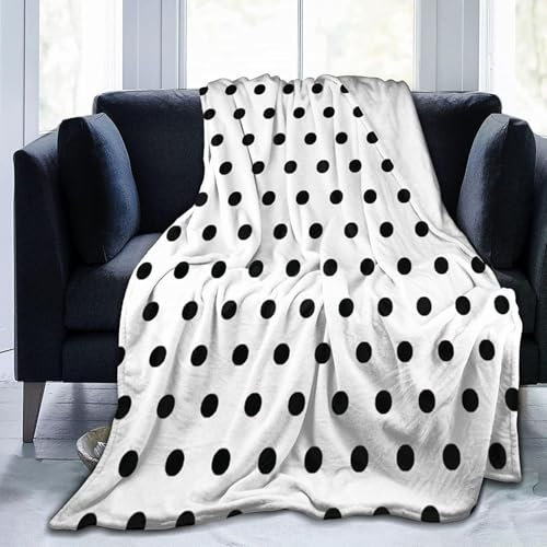 Kuscheldecke 80 x 150 cm 3D Drucken Schwarz Decke Flanell Fleecedecke Weich Warm Flauschig kuscheldecken Punkte Wohndecke Decken für Sofadecke Couchdecke, Kinder Erwachsene O1341