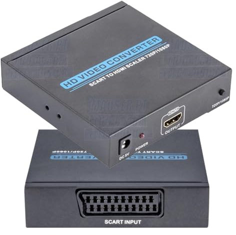 OISE ART STORE Trade Shop - Convertitore Adattatore da Presa Scart Femmina A Hdmi Femmina per Audio E Video -