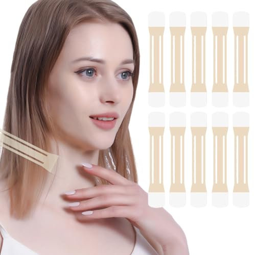 CULEO Gesichtsstraffungsbänder,12 Stück elastische Nackenpflaster zur Reduzierung von Nackenfalten, zum Anheben und Straffen