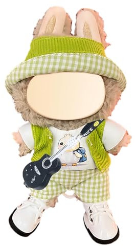 17 cm Puppenkleidung, 5-Teiliges Set Mit Grünen Outfits Und Gitarrentasche, Stylische Kleidung Für The Monsters, Aufregendes Design, Kleine Mädchen