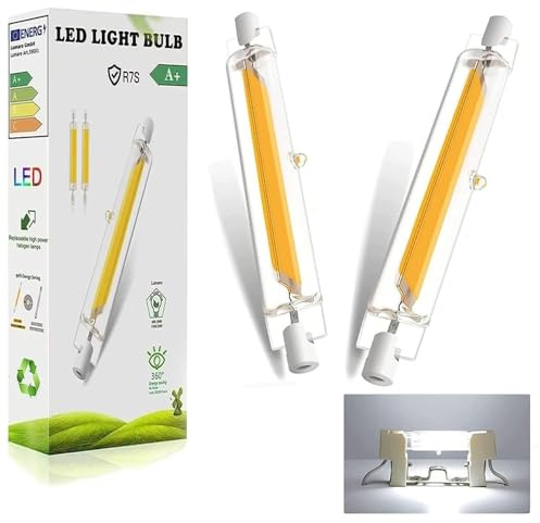 R7S LED 78mm Dimmbar 10W Glühbirne, LED R7S 78mm 10W Ersatz für 100W Halogen Leuchtmittel, Stab Kaltweiß 6000K 1000LM, Kein Flackern, 360°Abstrahlwinkel lampen, Einfache Installation, 2er Pack