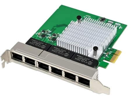 Fangxuee Gigabit Ethernet Network Card LAN Card Gigabit Network Card Ethernet LAN Card 6 Port PCIe X1 Network Adapter 1000Mbps High-Speed for Win7/8/10