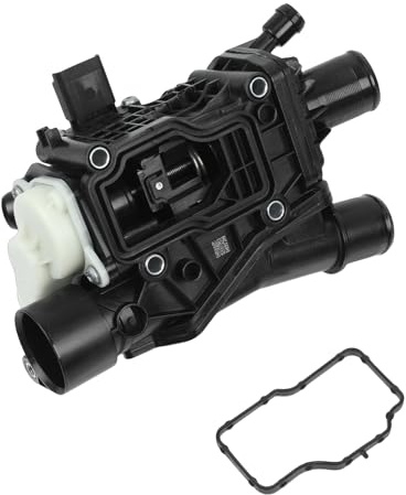 FLASHEVER Coolant Thermostat Housing with Sensor Fit for Ford 2.0 TDCi | Fits Peugeot 308 508 Citroen C4 C5, 9804160380 1876476 2264810, With Temperature Sensor, Aluminium Housing