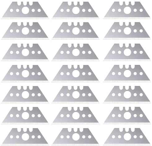 20 lame trapezoidali di ricambio originali 52 x 19 x 0,6 mm, lame di ricambio universali, coltello di sicurezza tagliente, utilizzabile per taglierina di sicurezza pialla Placo