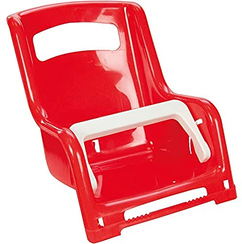 Lena 61168 Sitz für Puppen, ca. 27 cm, 1 farblich sortiertes Fach, Puppensitz für die Gepäckablage von Kinderfahrrädern, Gepäckträgersitz für die Lieblingspuppe kleiner Puppenmütter, rot oder gelb