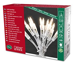 Konstsmide LED Minilichterkette, 100 warm weiße Dioden, 230V, Innen, transparentes Kabel - 6304-103