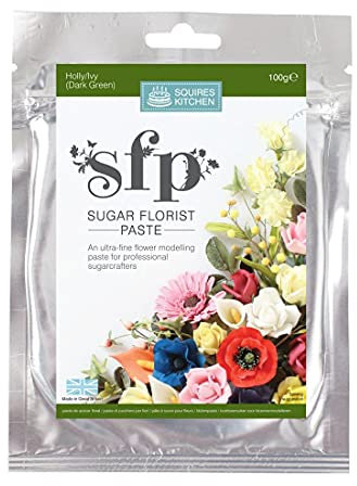 Squires Kitchen Sugar Florist Paste (SFP) Holly/Ivy Dark Green 100 Gram