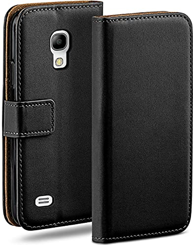 MoEx - Funda con Tapa para Samsung Galaxy S4, Funda para teléfono móvil con Ranura para Tarjeta, Funda de Solapa de 360 Grados, Funda para teléfono móvil de Piel Vegana, Color Negro