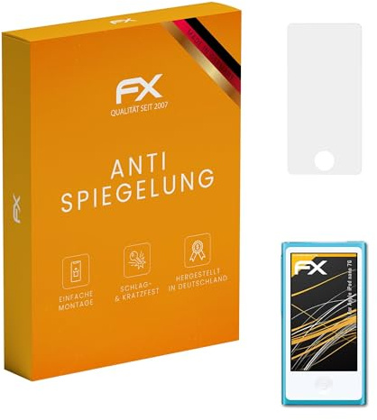 atFoliX Displayfolie kompatibel mit Apple iPod nano 7G Schutzfolie, entspiegelnde und stoßdämpfende FX Folie (3X)