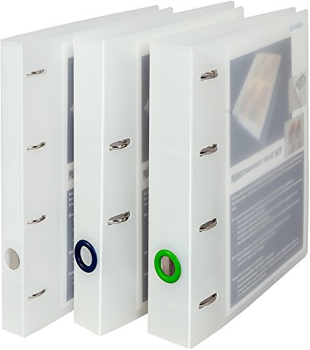 PP-Präsentationsringbuch mit 4-Ring-Combimechanik, 10 Stück, verschiedene Füllhöhen