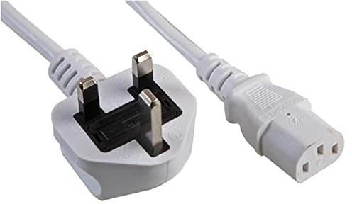 PRO ELEC PE01067 13A UK Plug to IEC C13 Socket Mains Lead, 3m 10A White