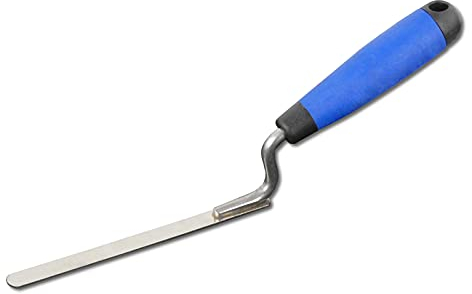 DEWEPRO® Fugenkelle - Fugkelle - Fugeisen - Fugeneisen mit flexibler Edelstahlklinge - Breite: 8mm - Fugenformer - Fugformer mit Edelstahlblatt und Softgriff