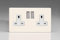 Varilight Primed Ready to Paint Flat Plate Screwless 2 Gang 13 Amp Switched Plug Socket - White Inserts, 86x147x32mm