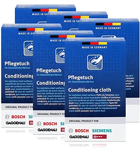 BSH Edelstahlpflegetücher für Bosch, Siemens, Gaggenau, Neff (6er Pack)