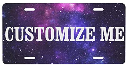 Galaxy Custom Personalized License Plate,Customized License Plates For Front Of Car Novelty Car Tags With Your Own Text Image For Vehicle Car Auto Motorcycle Moped Bike Bicycle 6 X 12