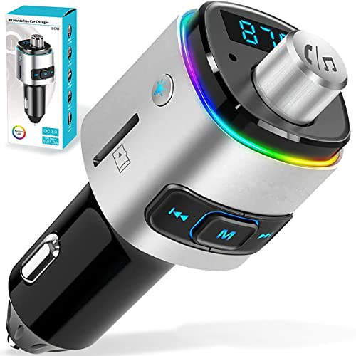 STAZER FM Transmitter Auto Bluetooth, Wireless Radio Receiver mit Freisprecheinrichtung, USB A Multi-Port Autoladegerät, MP3-Musikplayer mit Unterstützung für TF-Speicherkarten und USB-Flash