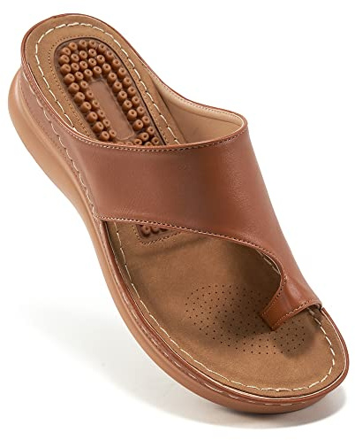 Aomigoct Womens Comfort Wedge Sandals: Soft Cushion & Orthopedic for All-Day Walking - Non-Slip 1.96 Heel for Stability - for Comfort Seekers